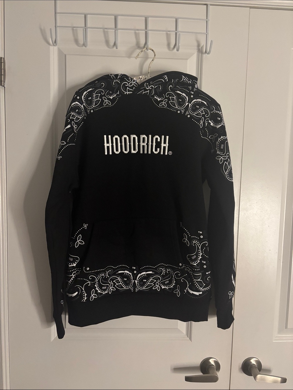 Hoodrich Black Bandana Print Pullover Hoodie